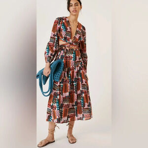 Anthropologie Multicolor Patterned Skirt Set